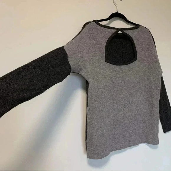 Cullen bi tone grey  100% cashmere sweater - Picture 5 of 7